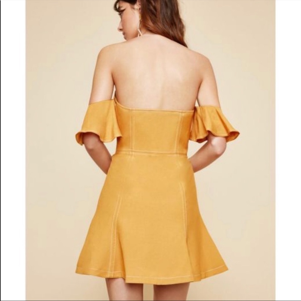 NEW C/MEO Collective Get Right Off Shoulder Ruffle Sweetheart Mini Dress - Picture 4 of 16